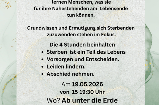 Flyer zu dem Letzte Hilfe Kurs am 19.05.2026 